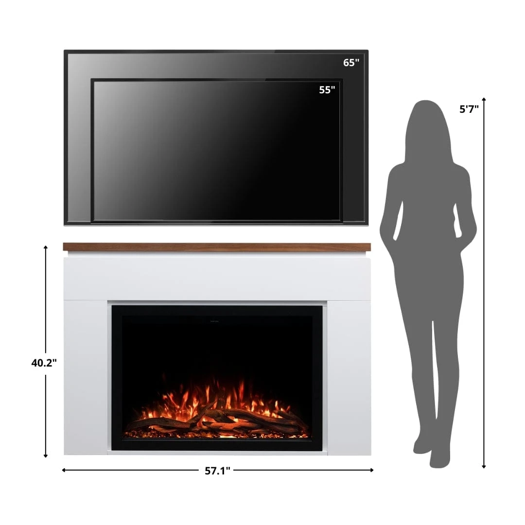 Modern Ember Sabrina Venetian Electric Fireplace Mantel Package - Image 7