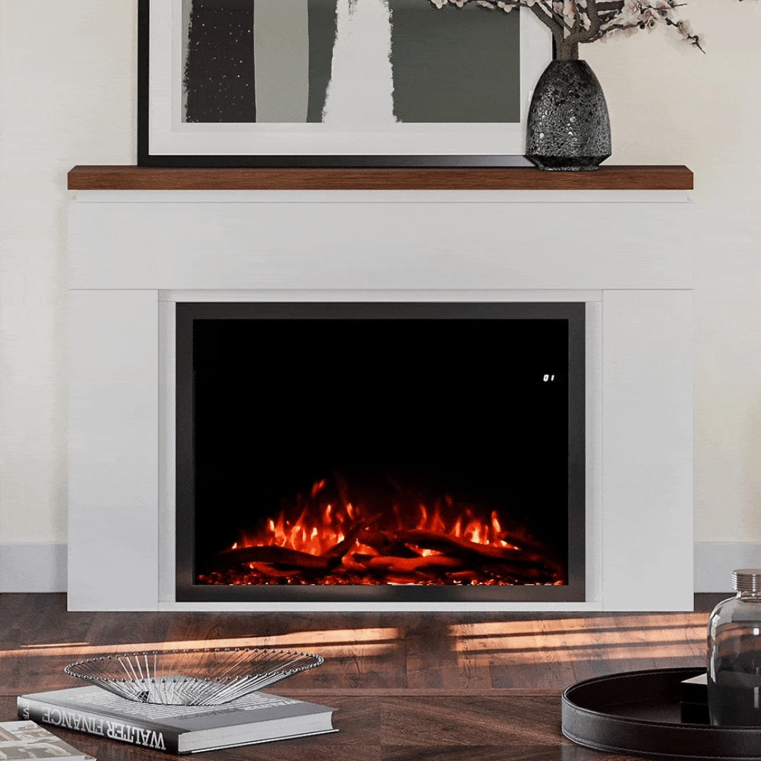 Modern Ember Sabrina Venetian Electric Fireplace Mantel Package - Image 2