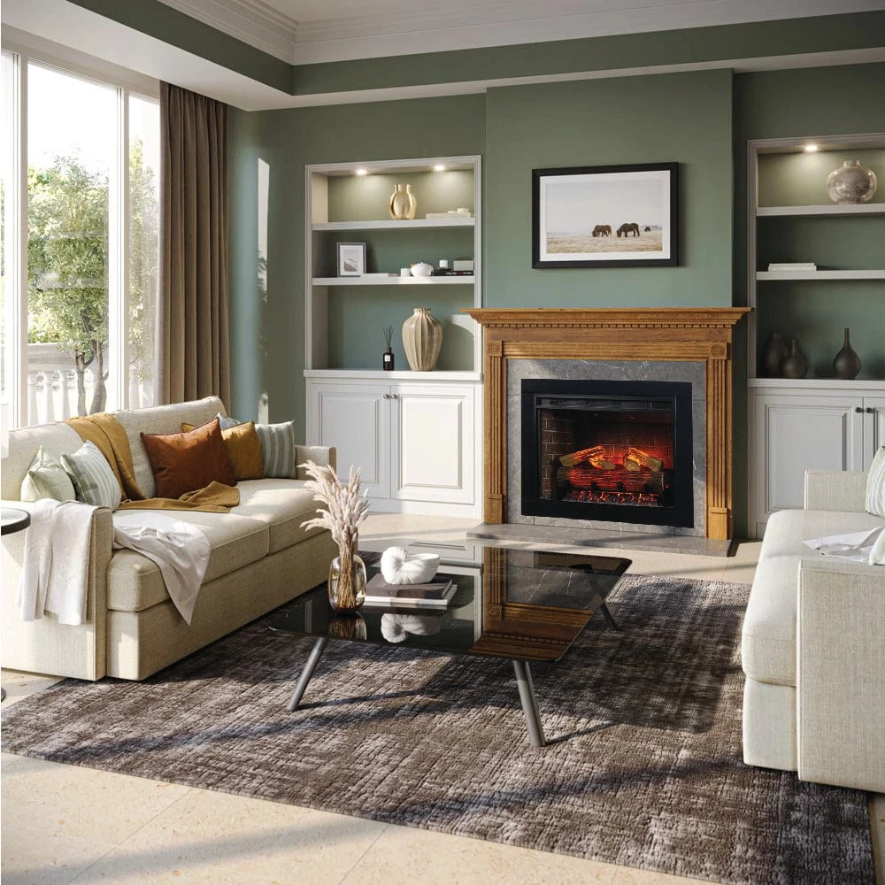 Modern Ember Uptown 28-In Smart Electric Fireplace Insert & Trim Kit - EF-TL-28 & TRIM-28 - Image 2