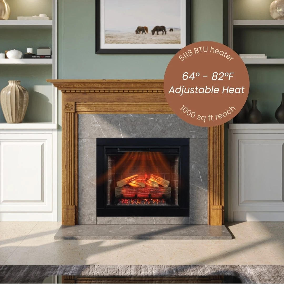 Modern Ember Uptown 28-In Smart Electric Fireplace Insert & Trim Kit - EF-TL-28 & TRIM-28 - Image 8