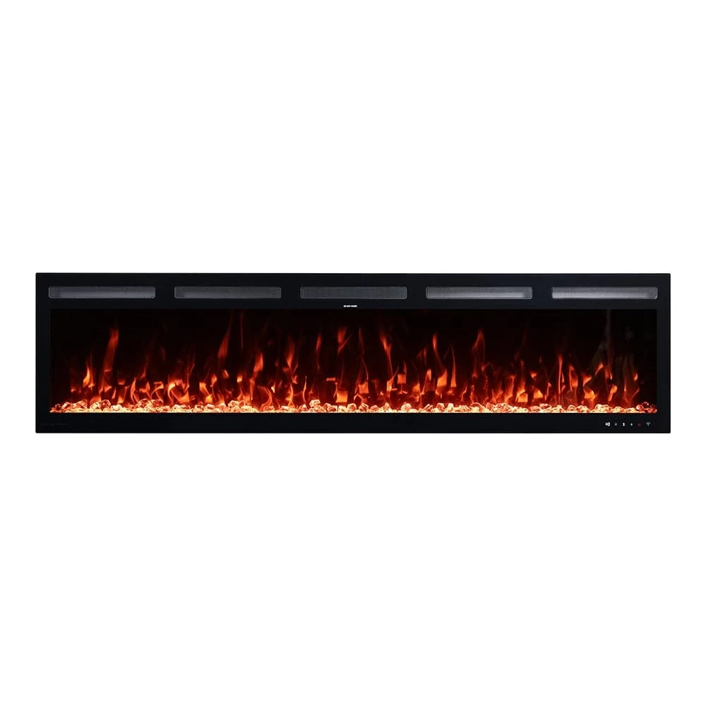 Modern Ember 72 In. Vibrance Built-In Smart Wi-Fi Enabled Linear Electric Fireplace With Remote Control And Adjustable Flame - Image 3