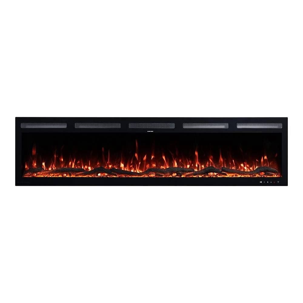 Modern Ember 72 In. Vibrance Built-In Smart Wi-Fi Enabled Linear Electric Fireplace With Remote Control And Adjustable Flame - Image 4