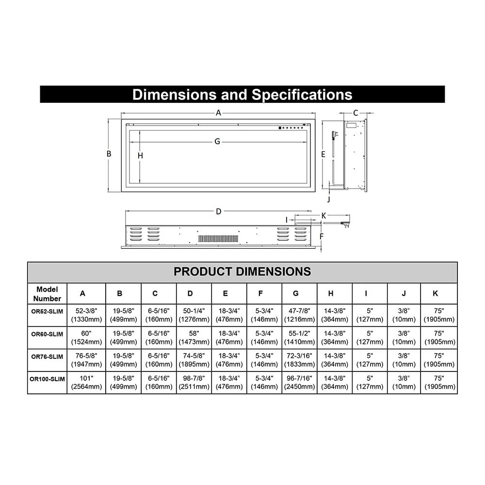 Modern Flames Orion 52-in Slim Heliovision Linear Electric Fireplace - Image 5