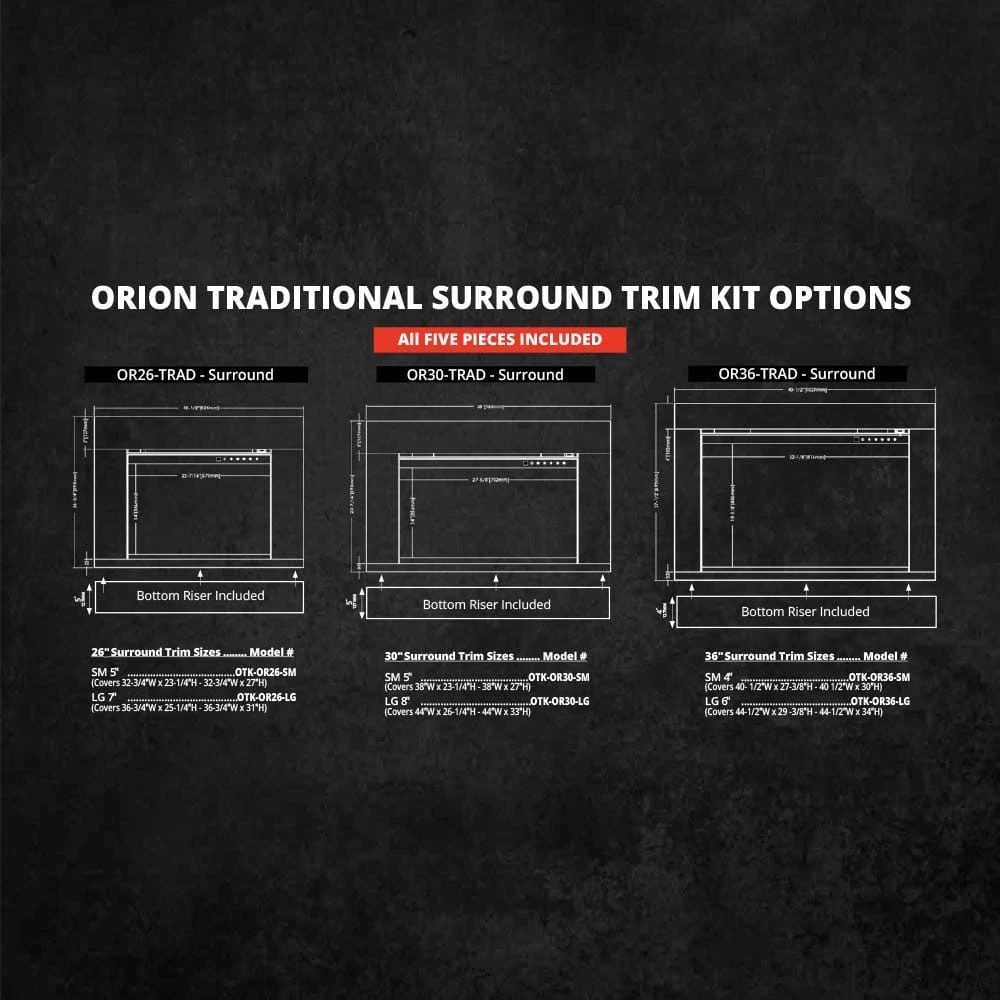 Modern Flames 30-in Orion Traditional Electric Fireplace & Small Surround Trim - Image 8