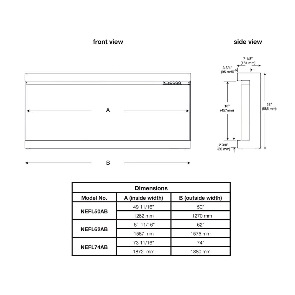 Napoleon Astound Flexmount 74-in Linear Electric Fireplace - Image 12