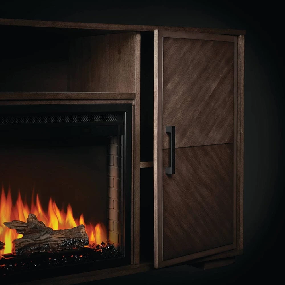 Napoleon Hayworth Electric Fireplace TV Stand In Rustic Long Board - Image 5