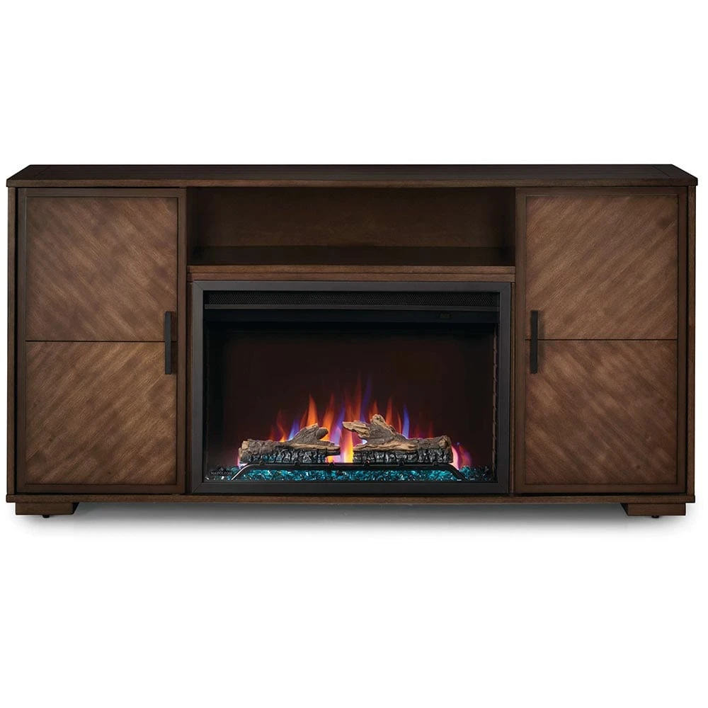 Napoleon Hayworth Electric Fireplace TV Stand In Rustic Long Board - Image 13