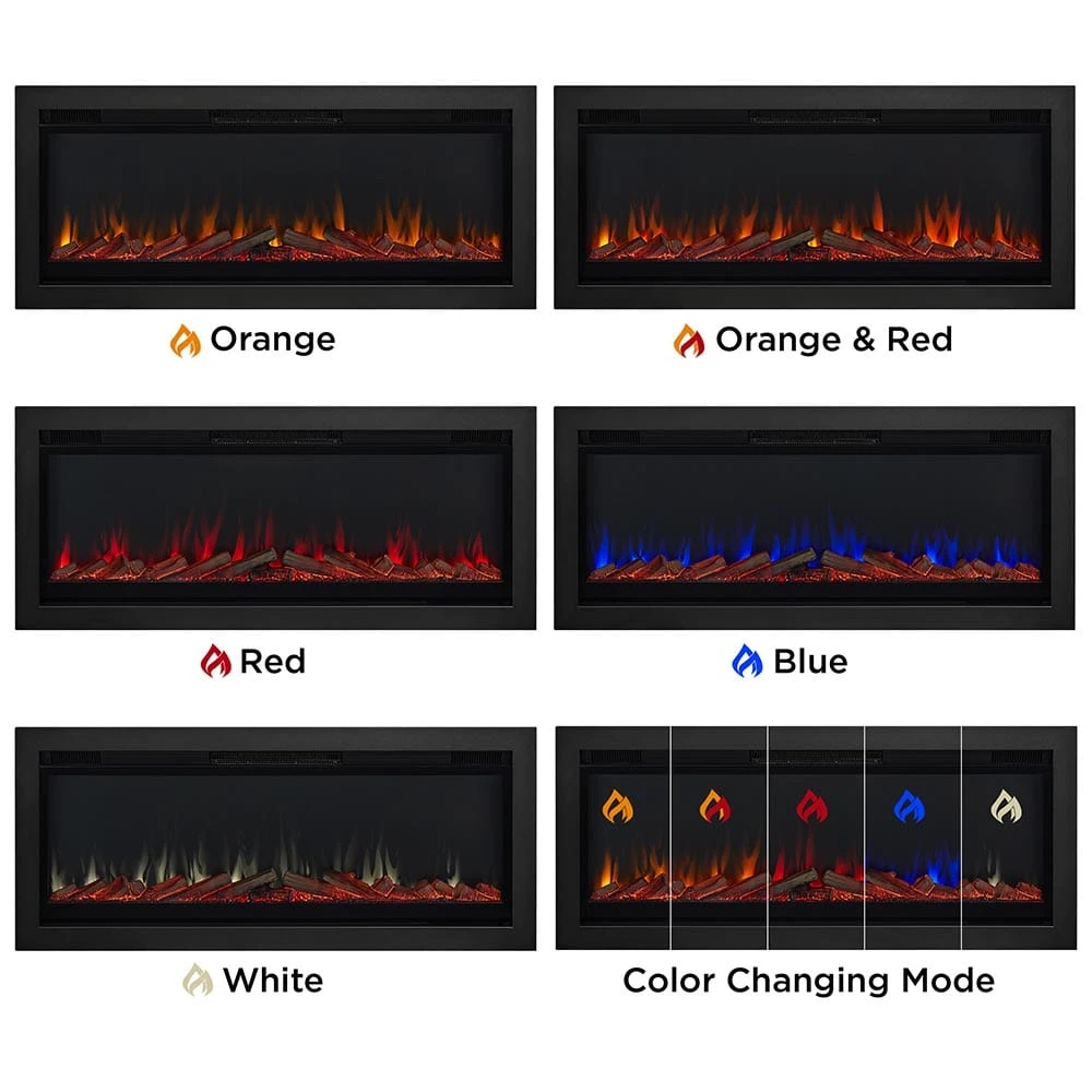 Real Flame 65-in Recessed/Wall Mounted Linear Infrared Electric Fireplace - Image 3