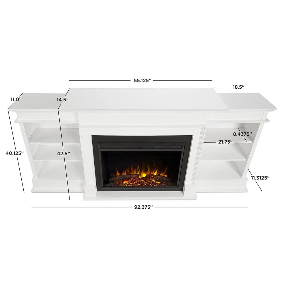 Ashton Grand Electric Fireplace TV Stand In White - Image 9