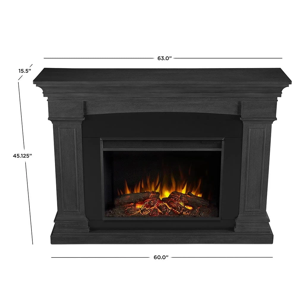 Deland Grand Electric Fireplace Mantel Package In Gray - Image 4