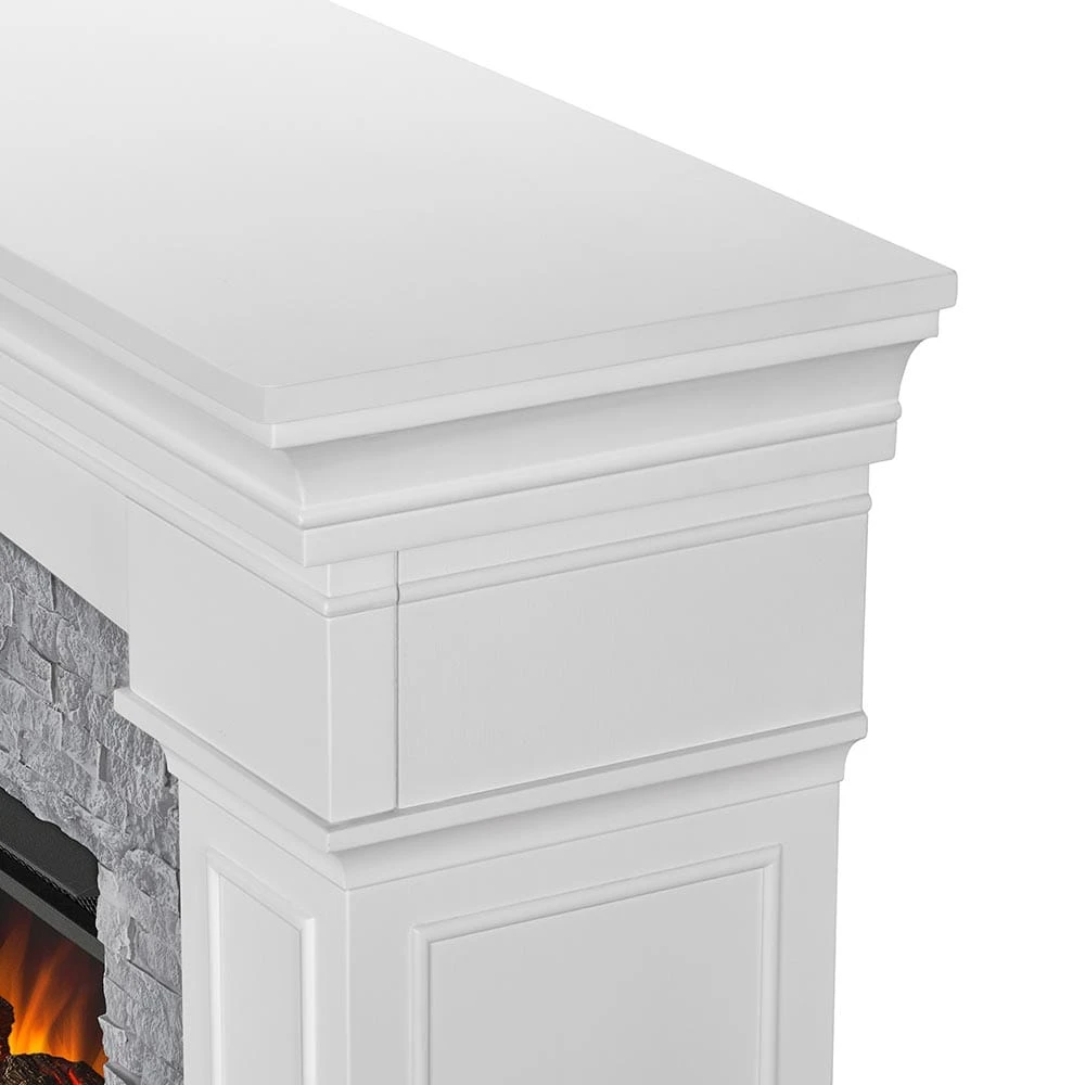 Deland Grand Electric Fireplace Mantel Package In White - Image 5