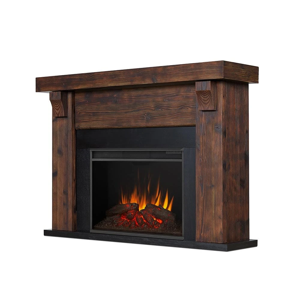 Gunnison Grand Electric Fireplace Mantel Package In Chestnut Barnwood - Image 2