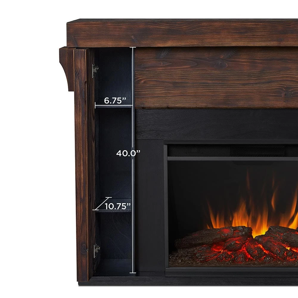 Gunnison Grand Electric Fireplace Mantel Package In Chestnut Barnwood - Image 8