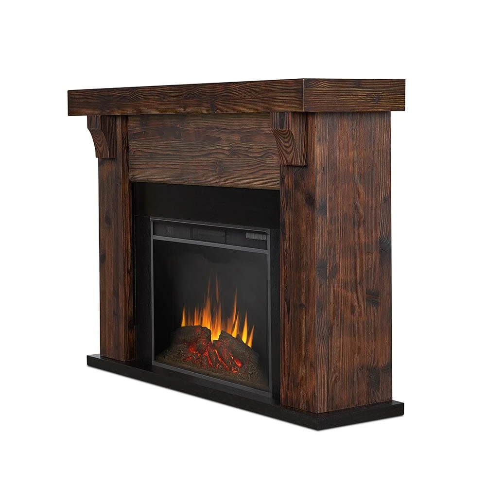 Gunnison Grand Electric Fireplace Mantel Package In Chestnut Barnwood - Image 6