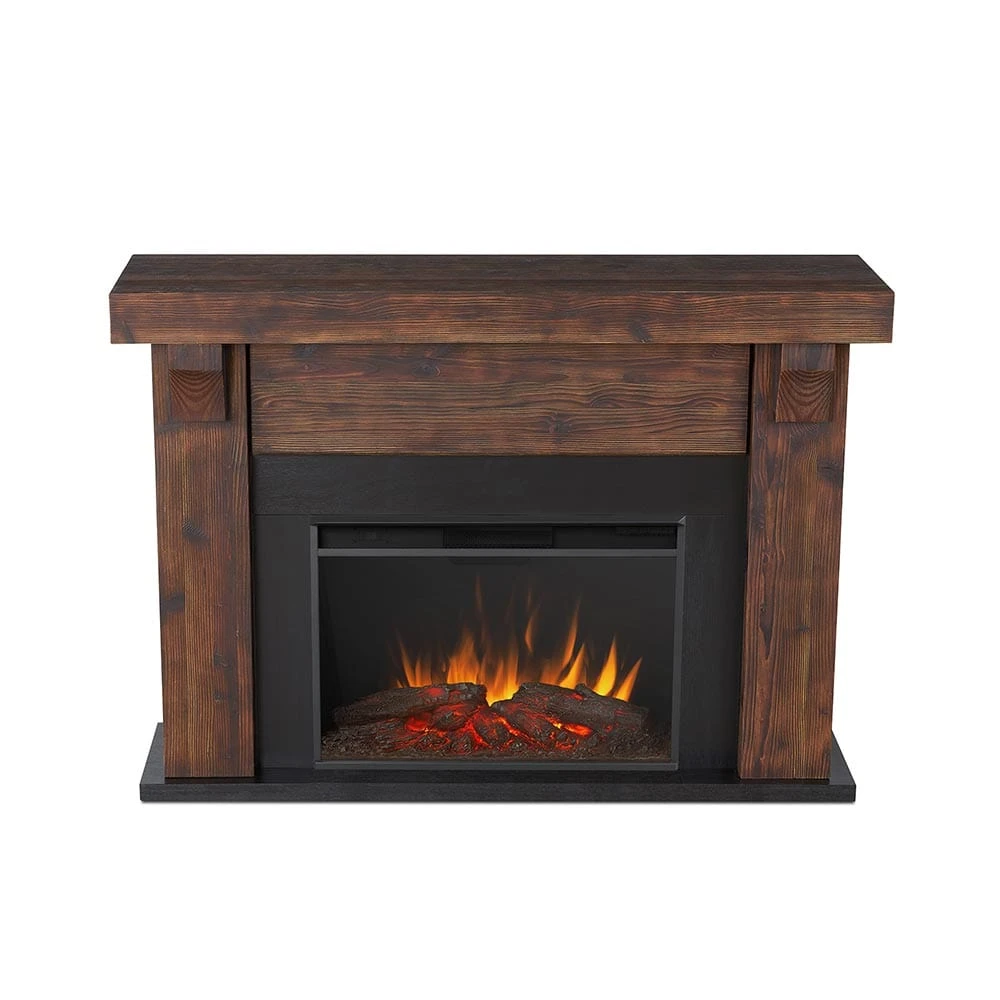 Gunnison Grand Electric Fireplace Mantel Package In Chestnut Barnwood - Image 5