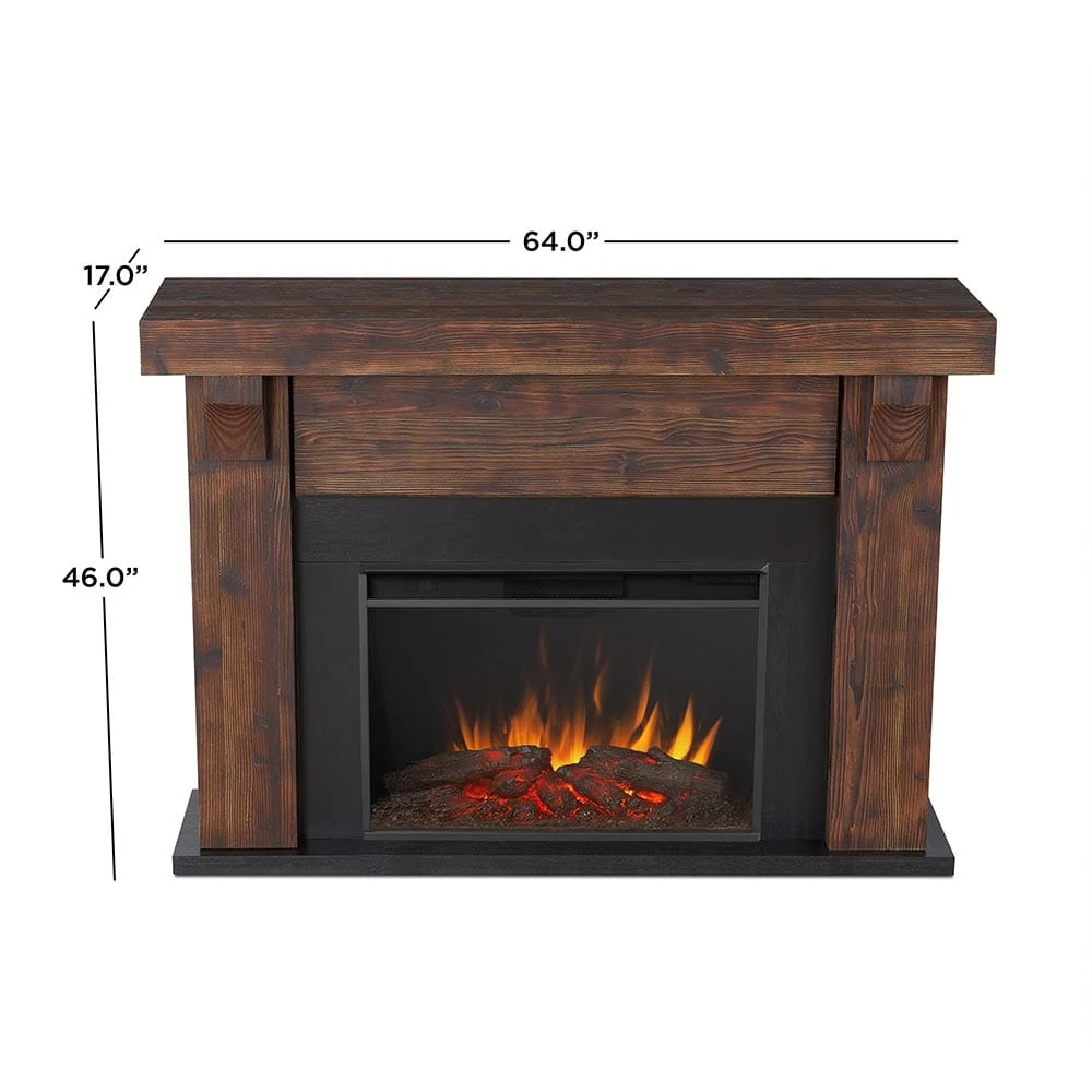 Gunnison Grand Electric Fireplace Mantel Package In Chestnut Barnwood - Image 3