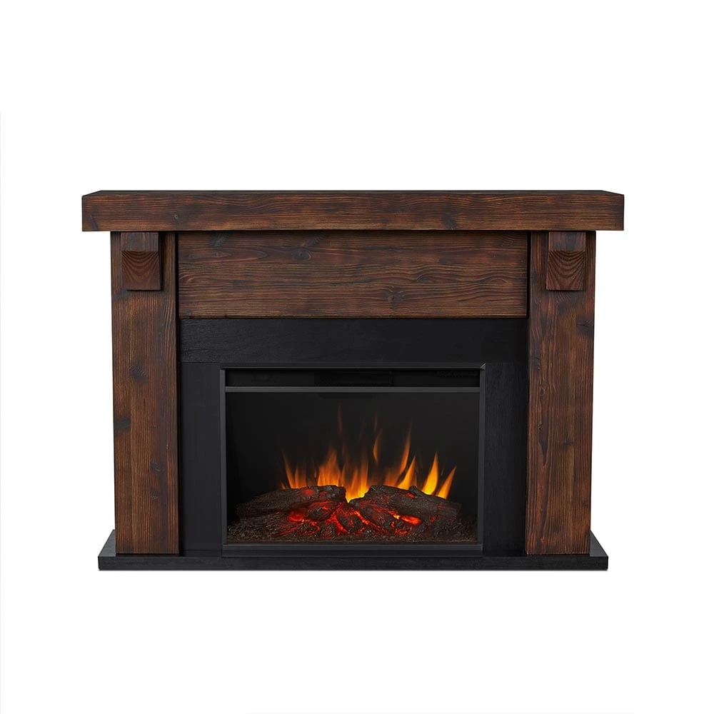 Gunnison Grand Electric Fireplace Mantel Package In Chestnut Barnwood - Image 4