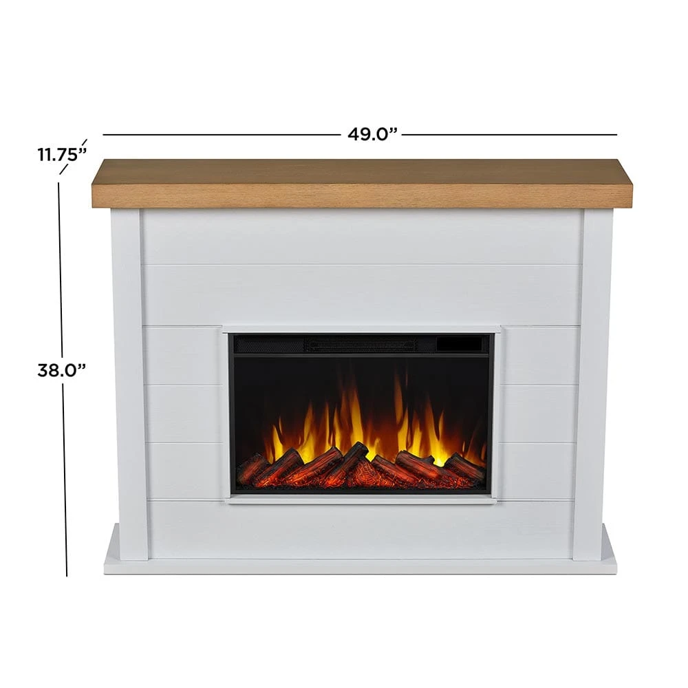 Real Flame Marshall Slim 49-in Electric Fireplace Mantel Package In White - Image 9