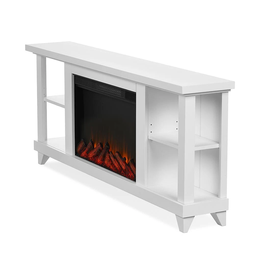 Penrose Infrared Electric Fireplace TV Stand In White - Image 4