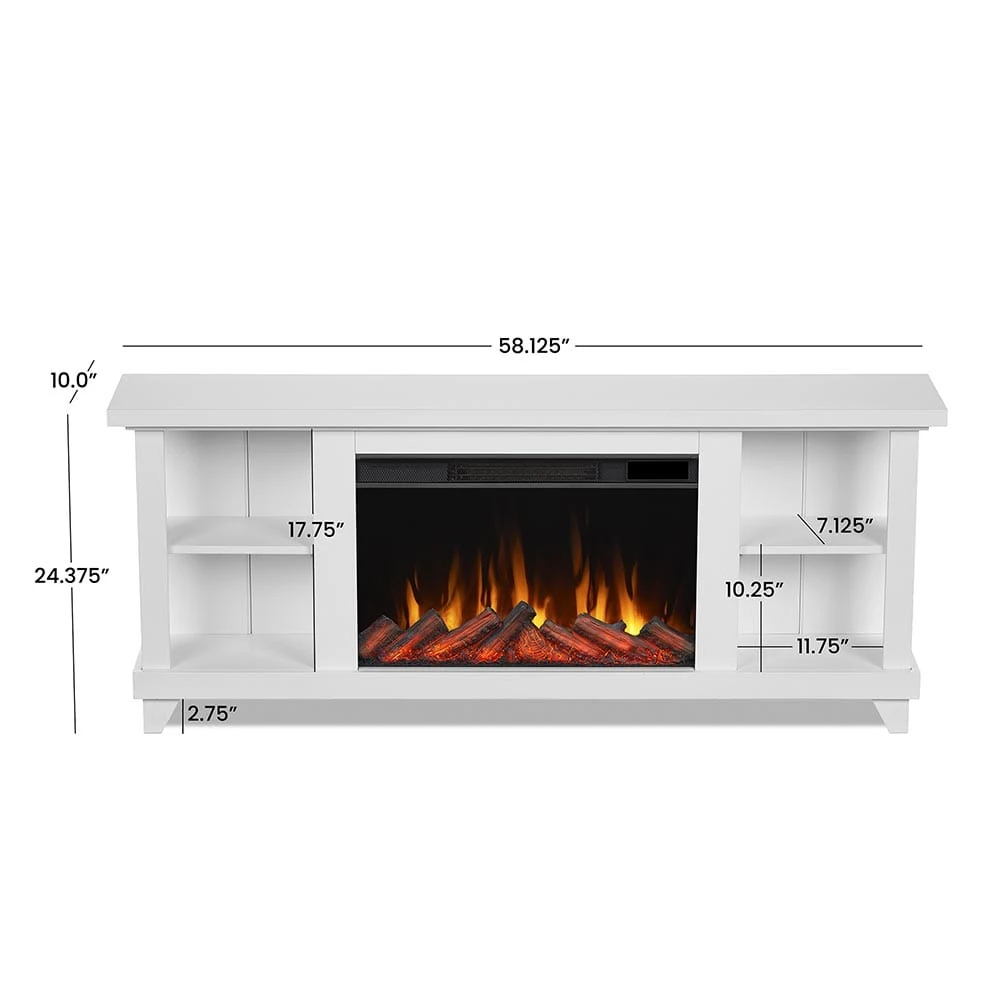 Penrose Infrared Electric Fireplace TV Stand In White - Image 8