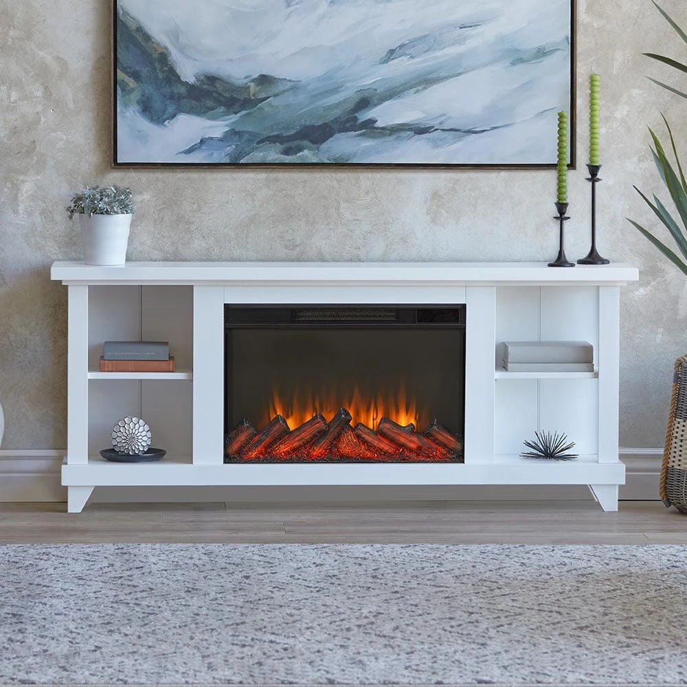 Penrose Infrared Electric Fireplace TV Stand In White