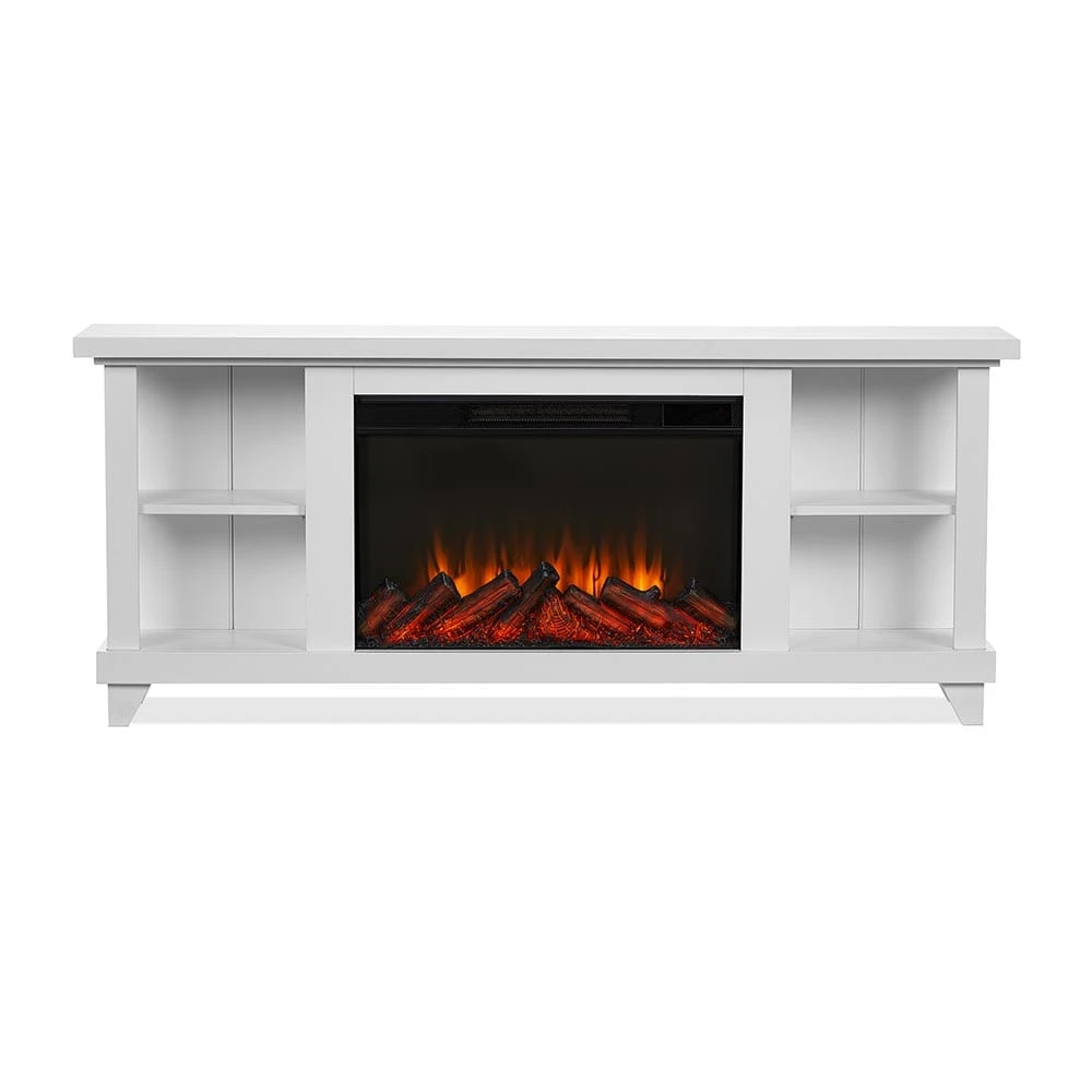 Penrose Infrared Electric Fireplace TV Stand In White - Image 3