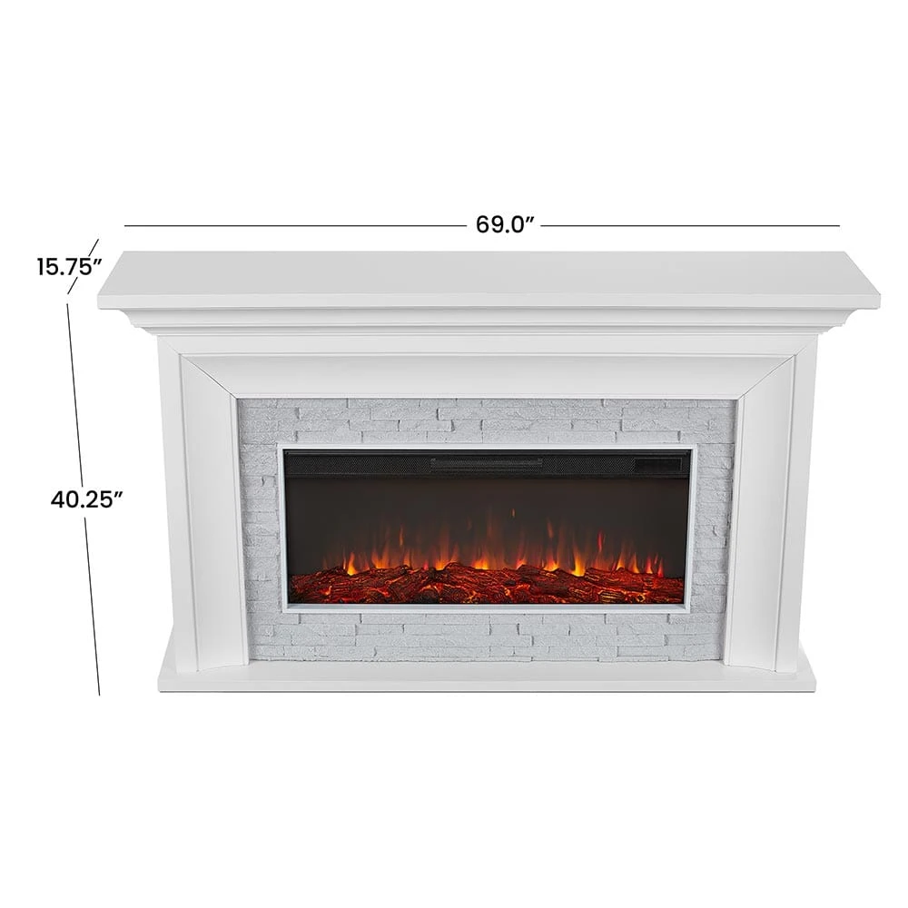 Sonia Infrared Electric Fireplace Mantel Package In White - Image 2