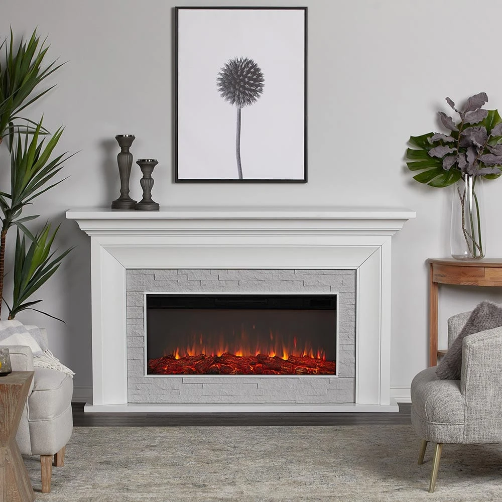 Sonia Infrared Electric Fireplace Mantel Package In White
