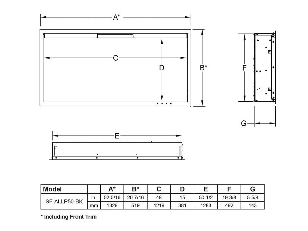 SimpliFire 50-in Allusion Platinum Wall Mount Electric Fireplace - Image 9