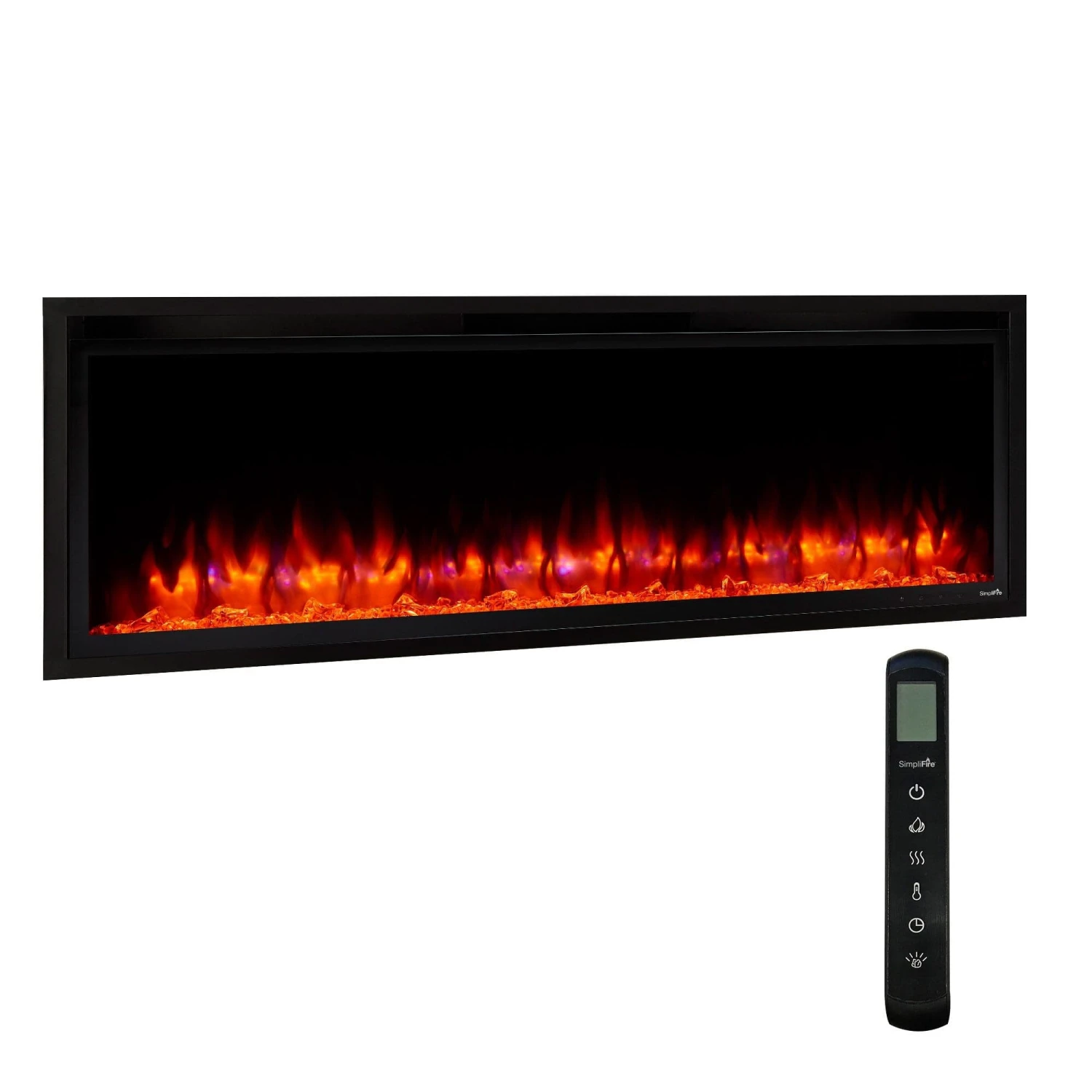 SimpliFire 50-in Allusion Platinum Wall Mount Electric Fireplace - Image 2