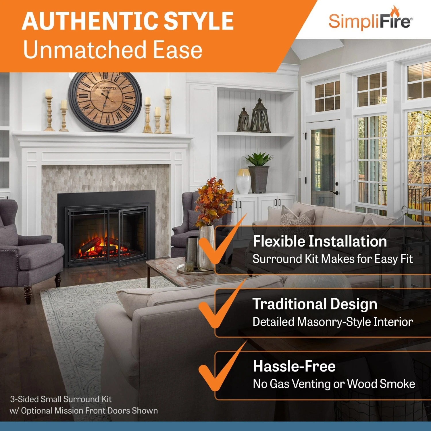 SimpliFire 35-In Electric Fireplace Insert - Image 4
