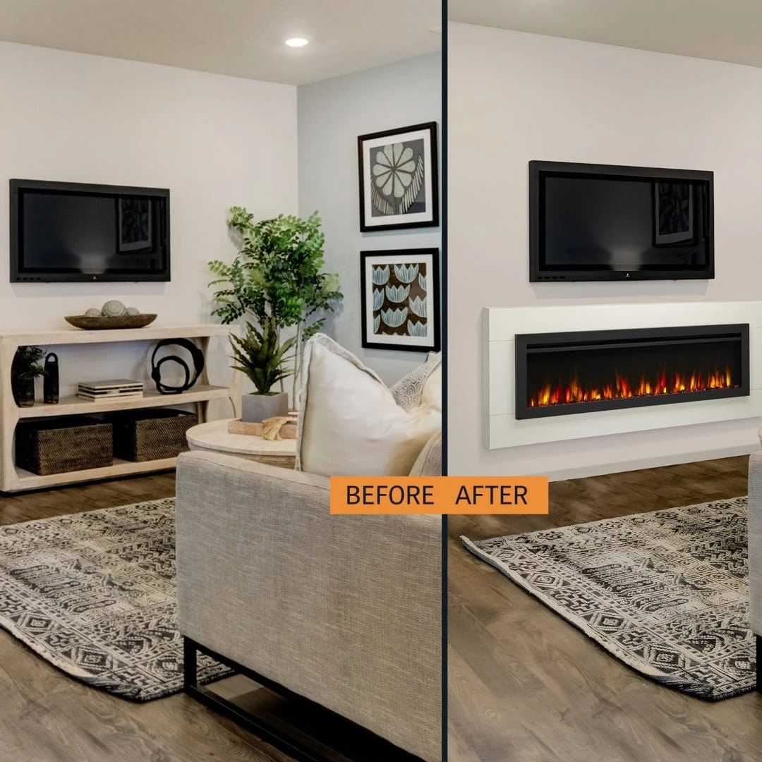 SimpliFire 72-in Allusion Slim Linear Electric Fireplace - Image 8