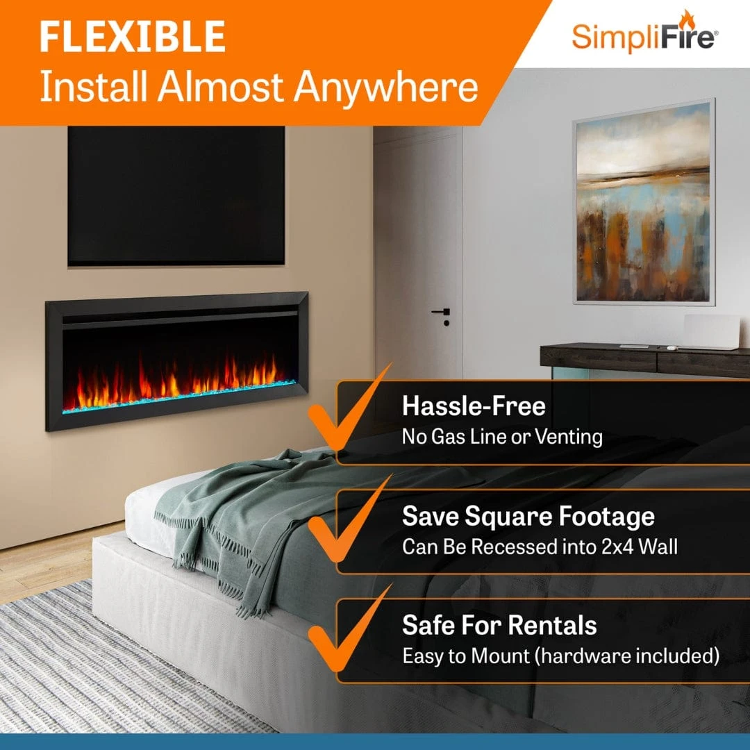 SimpliFire 50-in Allusion Slim Linear Electric Fireplace - Image 3