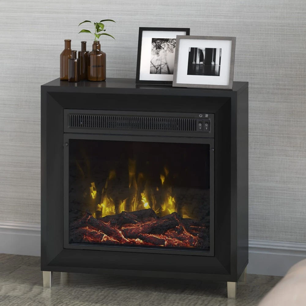 Dorrance Electric Fireplace Mantel Package In Black