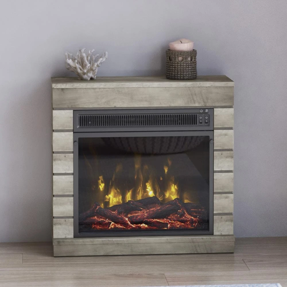 Harlan Electric Fireplace Mantel Package In Valley Pine