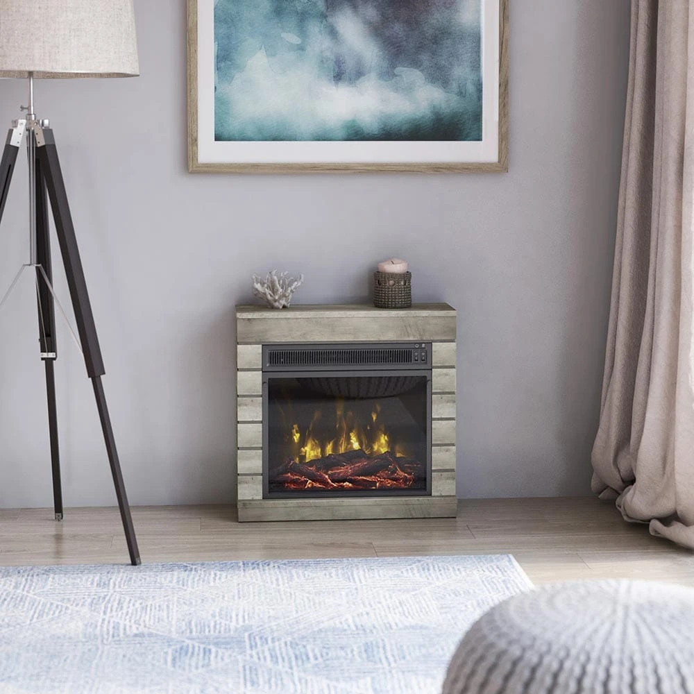 Harlan Electric Fireplace Mantel Package In Valley Pine - Image 2