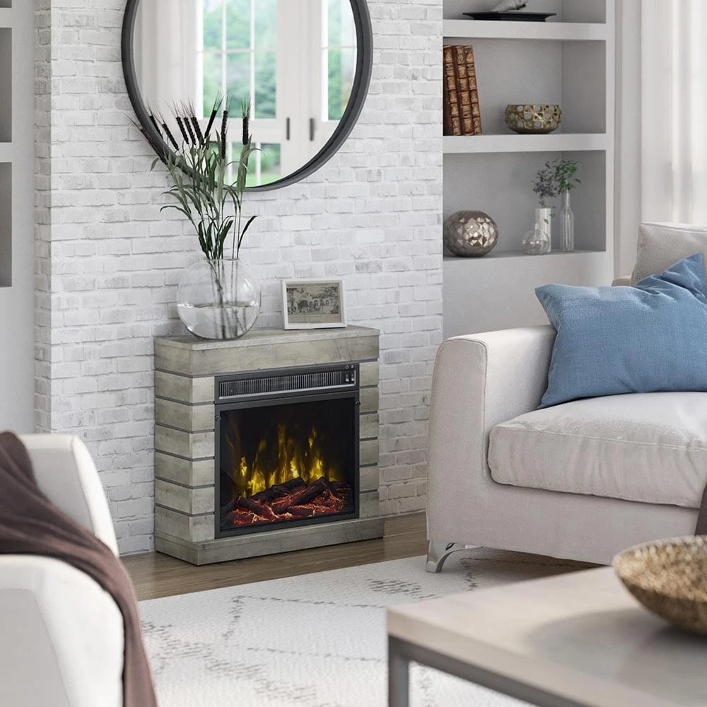 Harlan Electric Fireplace Mantel Package In Valley Pine - Image 5
