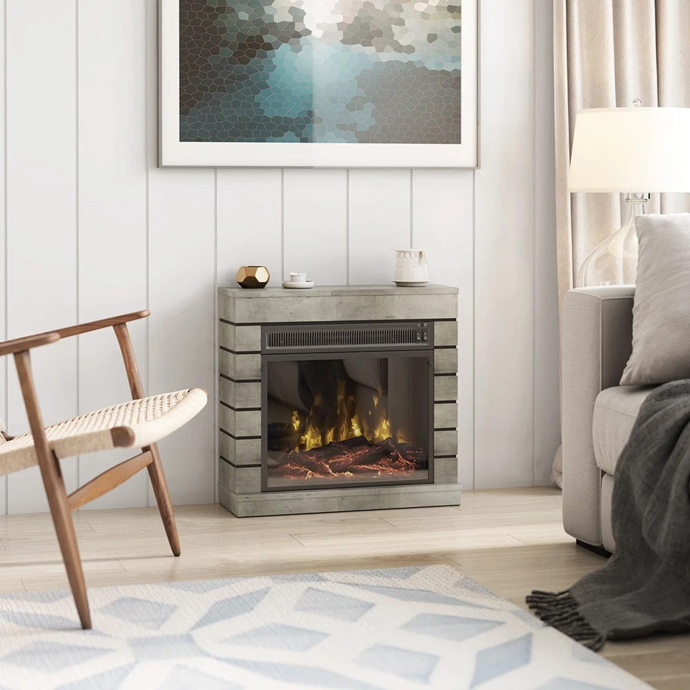 Harlan Electric Fireplace Mantel Package In Valley Pine - Image 6