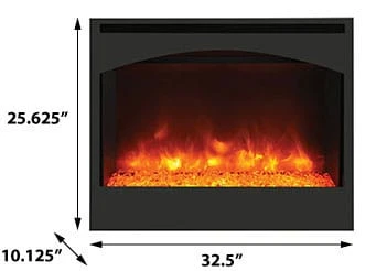 Amantii Zero Clearance Series Arched 31-In Built-In Electric Fireplace - ZECL-31-3228-STL-ARCH - Image 7