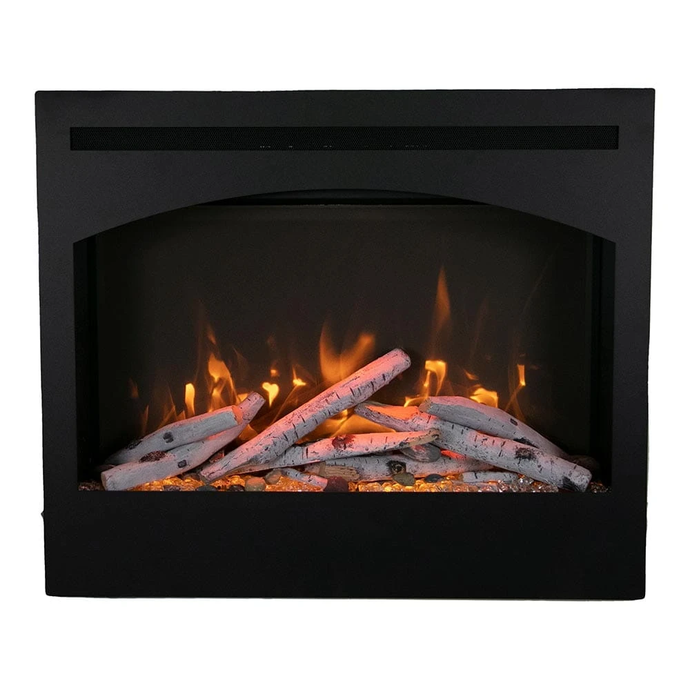 Amantii Zero Clearance Series Arched 31-In Built-In Electric Fireplace - ZECL-31-3228-STL-ARCH - Image 3