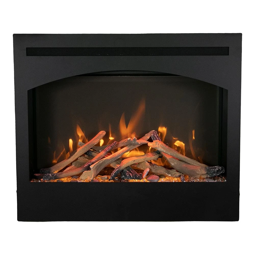 Amantii Zero Clearance Series Arched 31-In Built-In Electric Fireplace - ZECL-31-3228-STL-ARCH - Image 4
