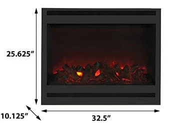 Amantii Zero Clearance Series Square 31-In Built-In Electric Fireplace - ZECL-31-3228-STL-SQR - Image 8